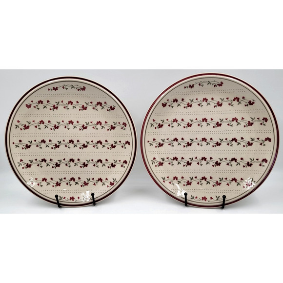 2 Newcor Regency Williamsburg Stoneware Dinner Plates Japan American Country - Picture 3 of 9